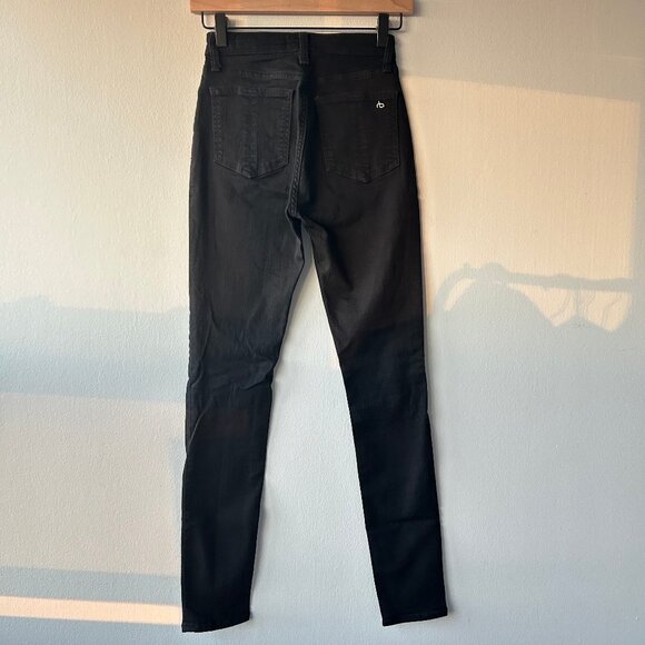 Rag & Bone Nina High Rise Skinny Jeans Black Stretch Denim Size 24 Women's - Picture 3 of 8